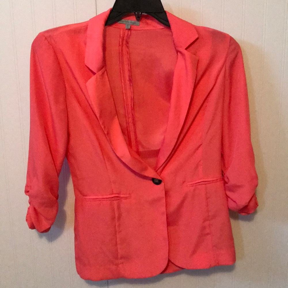 Coral Charlotte Russe quarter length blazer.